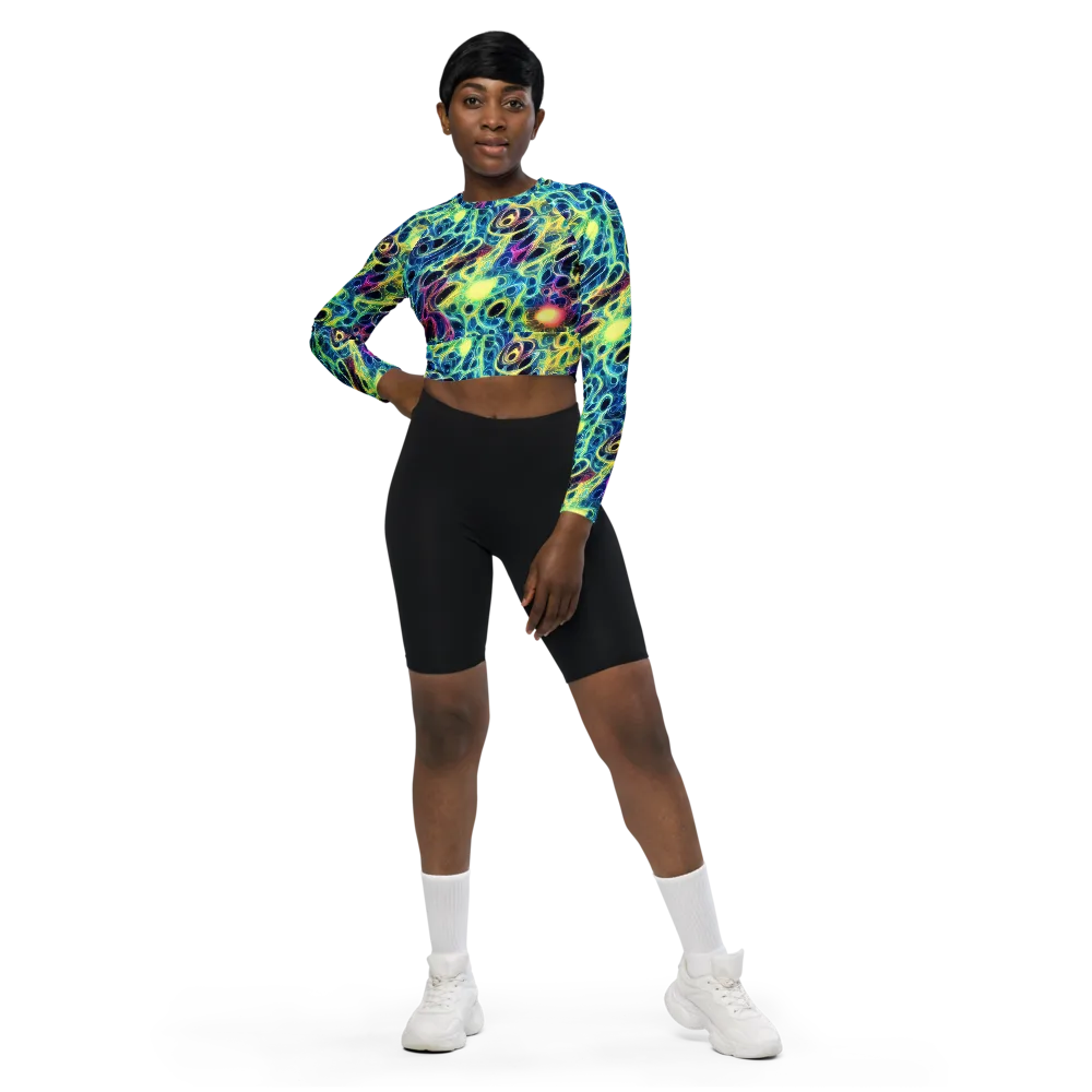 Biolume Drift on Long Sleeve Crop Top — Front