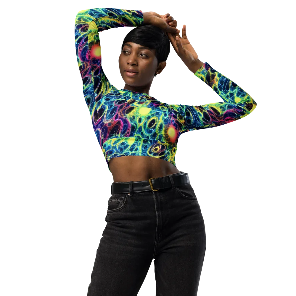 Biolume Drift on Long Sleeve Crop Top — Front