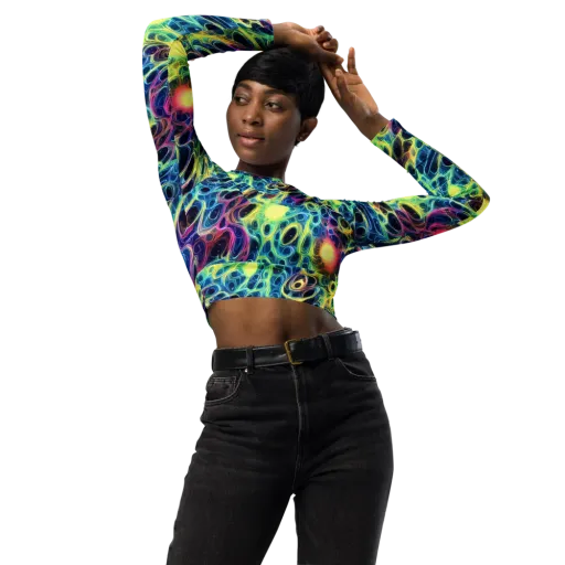 Biolume Drift on a Long Sleeve Crop Top