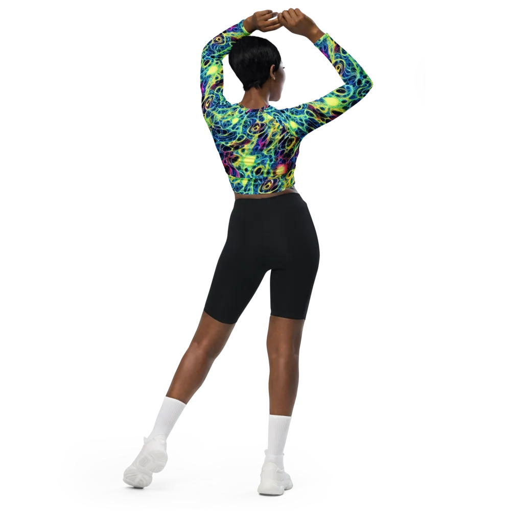 Biolume Drift on Long Sleeve Crop Top — Back