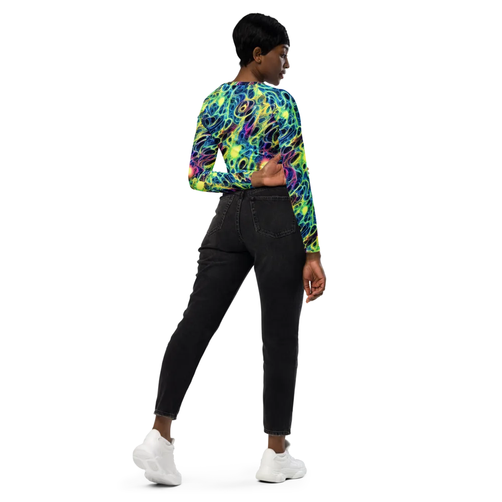 Biolume Drift on Long Sleeve Crop Top — Right Back