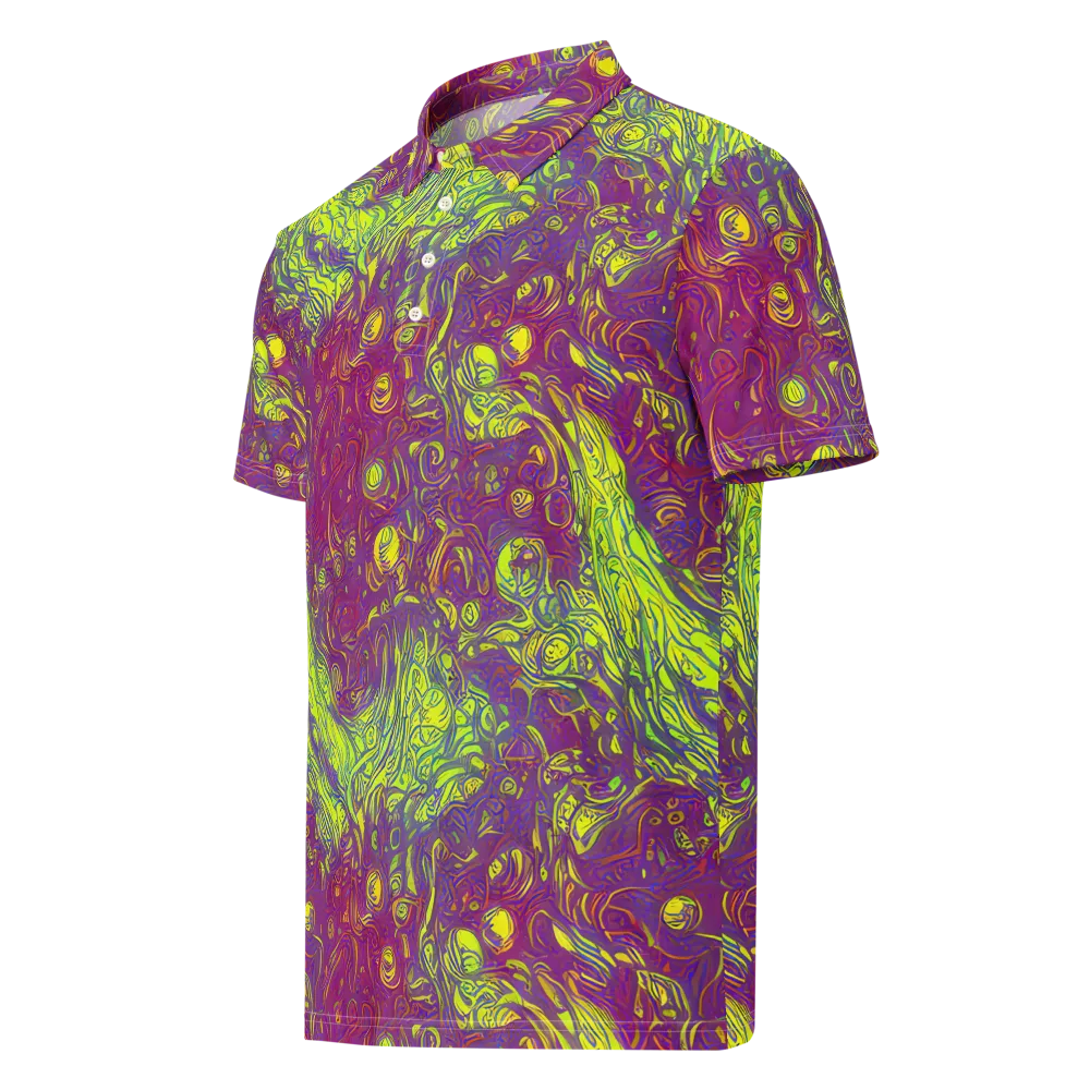 Neon Eruption on Men's Slim Fit Polo Shirt — Left Front