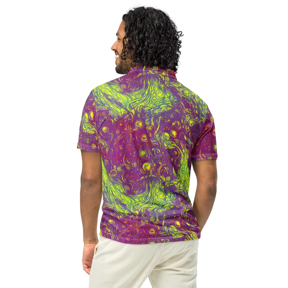 Neon Eruption on Men's Slim Fit Polo Shirt — Back