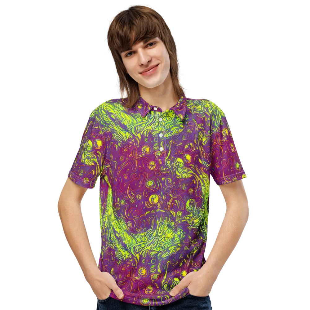 Neon Eruption on Men's Slim Fit Polo Shirt — Front