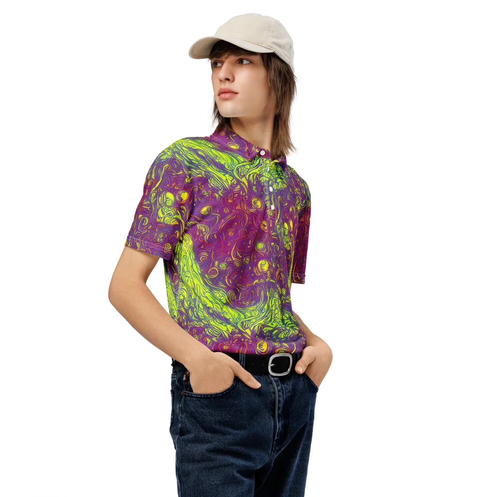 Neon Eruption on Men's Slim Fit Polo Shirt — Right Front
