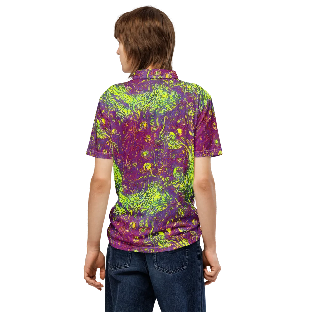 Neon Eruption on Men's Slim Fit Polo Shirt — Back