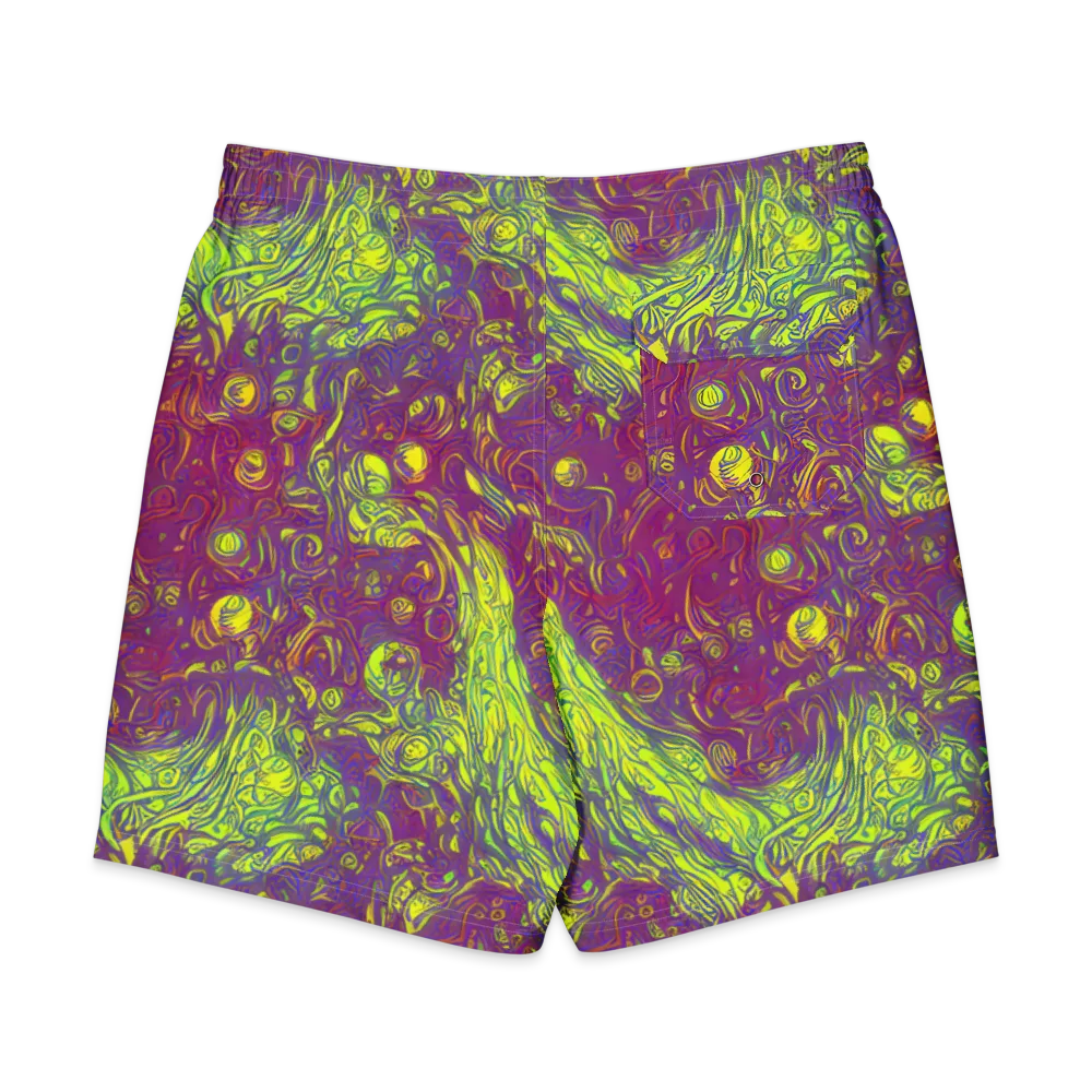 Neon Eruption on Men's Board Shorts — Back