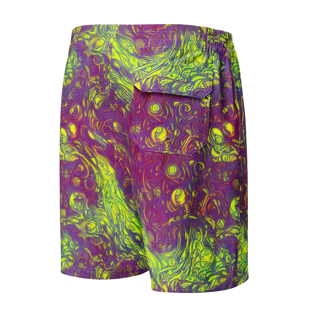 Neon Eruption on Men's Board Shorts — Back
