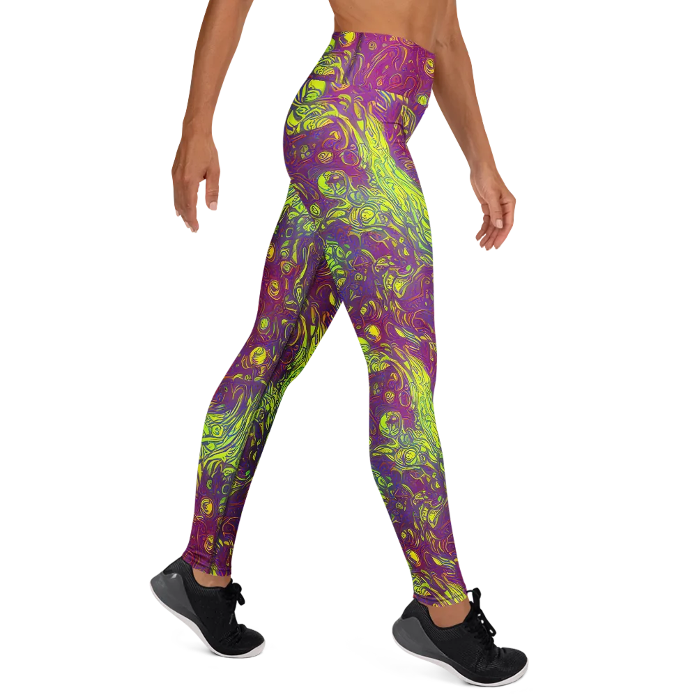 Neon Eruption on Yoga Leggings — Right