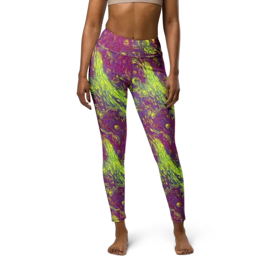 Neon Eruption on a Yoga Leggings