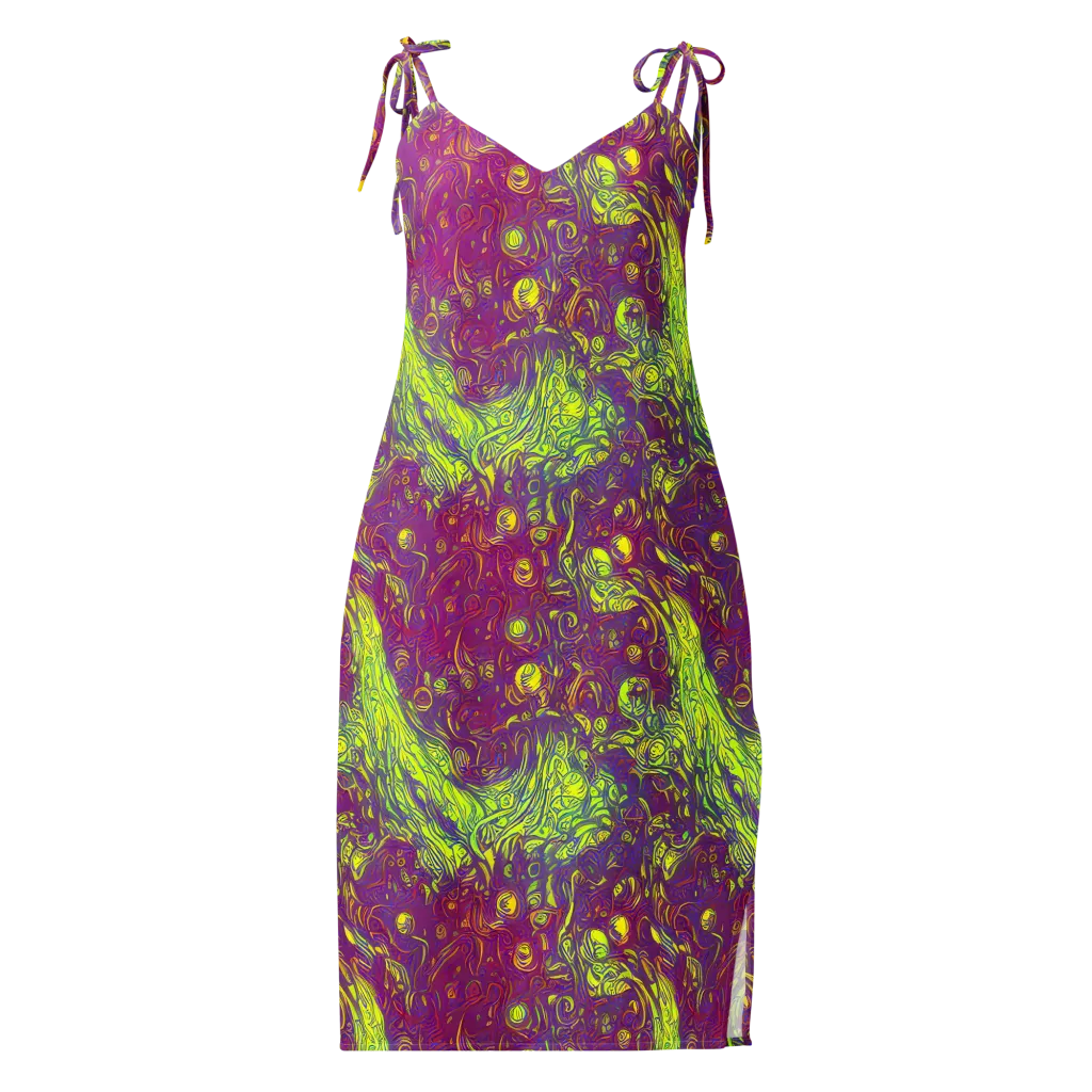 Neon Eruption on Slip Dress — Front