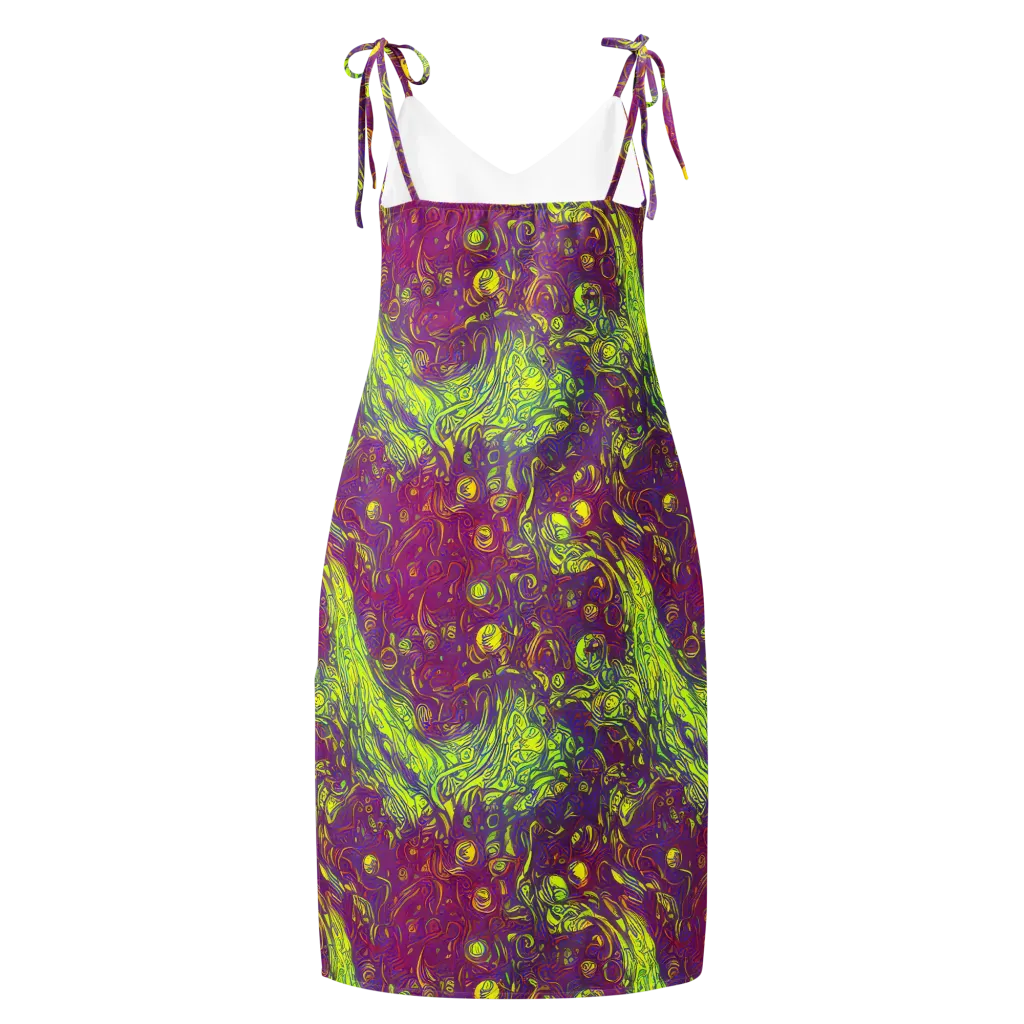 Neon Eruption on Slip Dress — Back