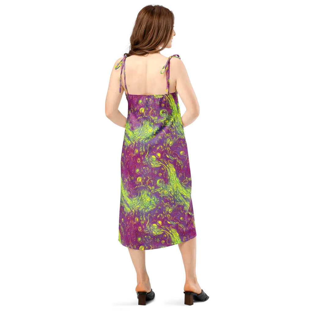 Neon Eruption on Slip Dress — Back