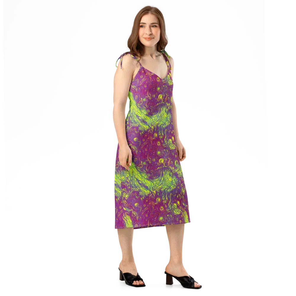 Neon Eruption on Slip Dress — Right Front