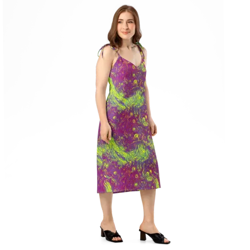 Neon Eruption on a Slip Dress