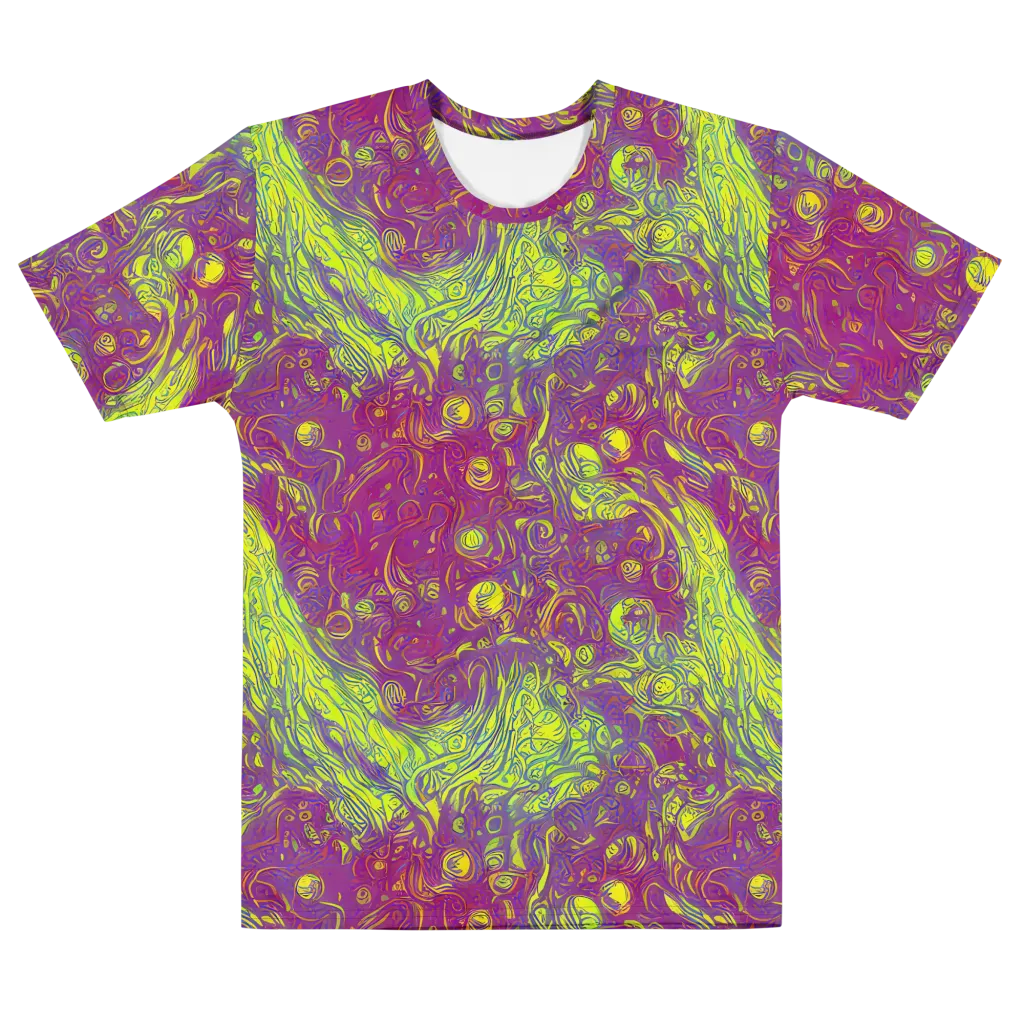 Neon Eruption on Men's Cotton Crew Neck T-Shirt — Front