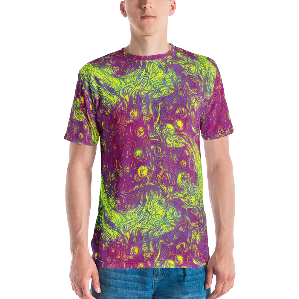 Neon Eruption on Men's Crew Neck T-Shirt — Front