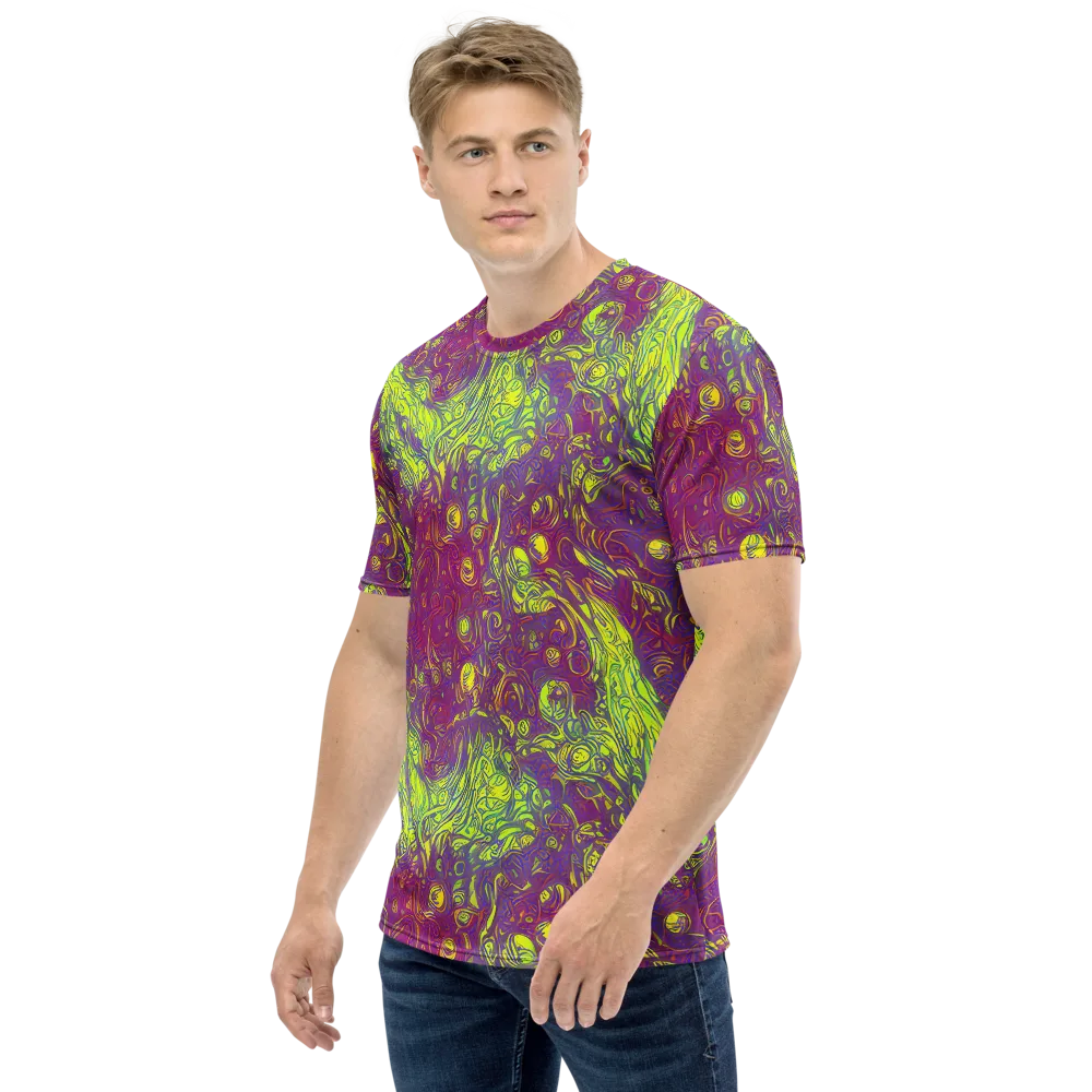Neon Eruption on Men's Crew Neck T-Shirt — Left
