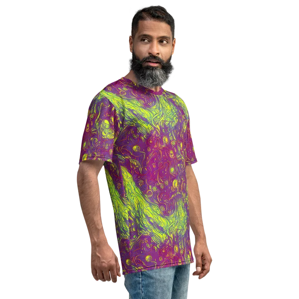Neon Eruption on Men's Crew Neck T-Shirt — Right