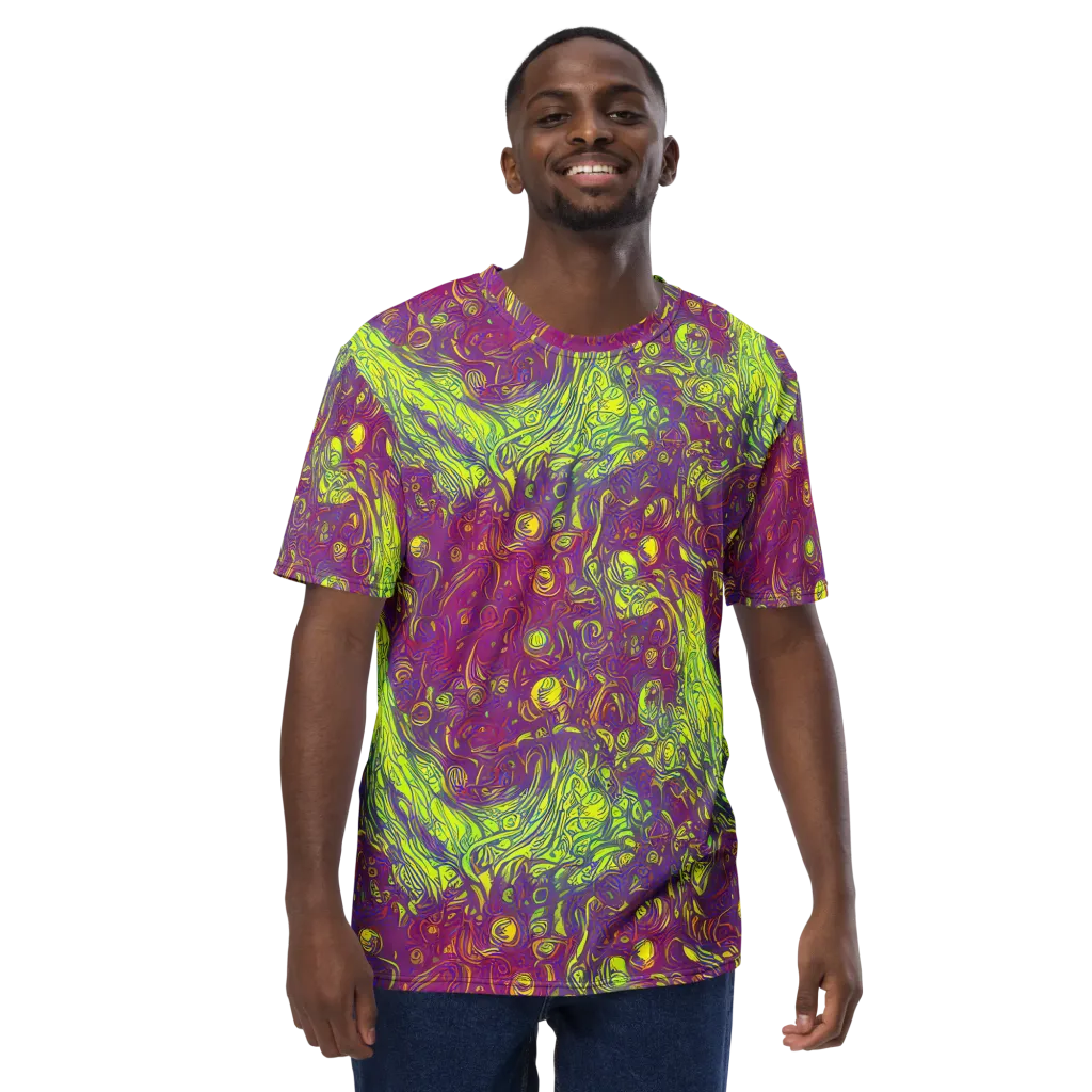Neon Eruption on Men's Crew Neck T-Shirt — Front