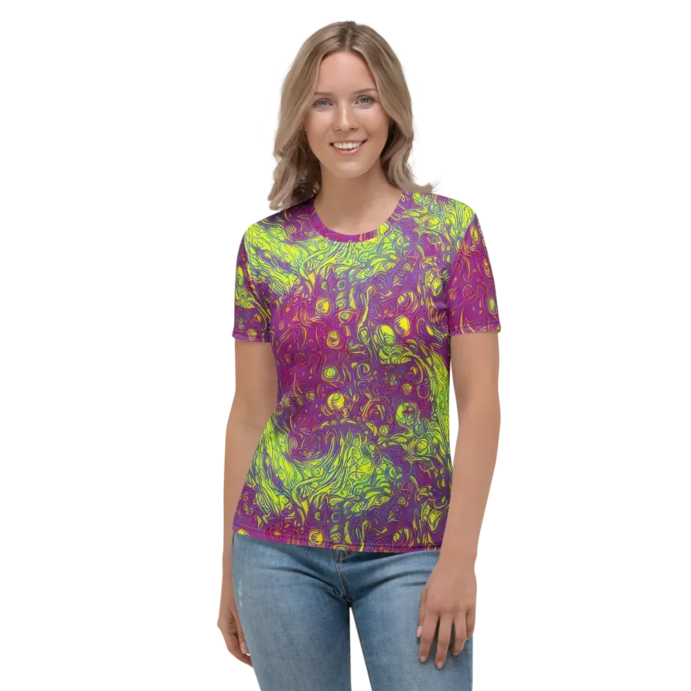 Neon Eruption on Women's Crew Neck T-Shirt — Front
