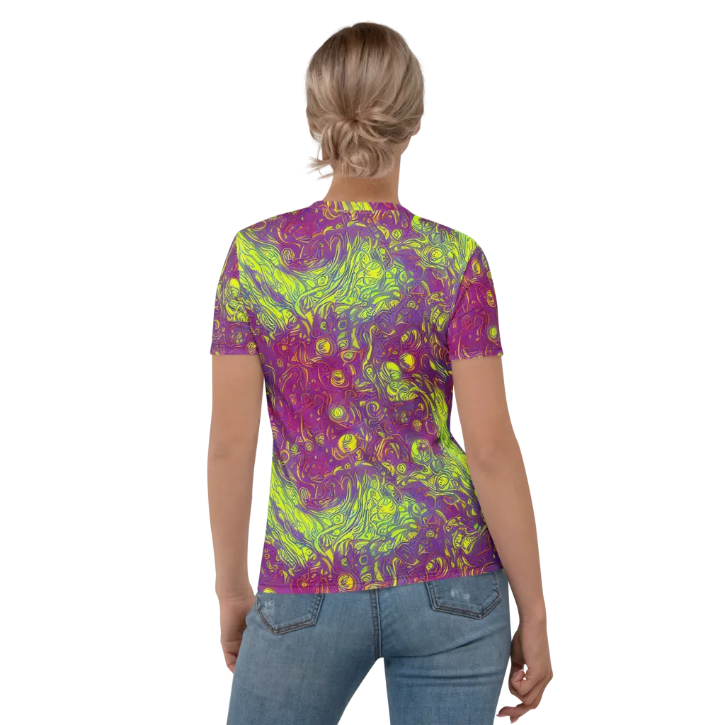 Neon Eruption on Women's Crew Neck T-Shirt — Back