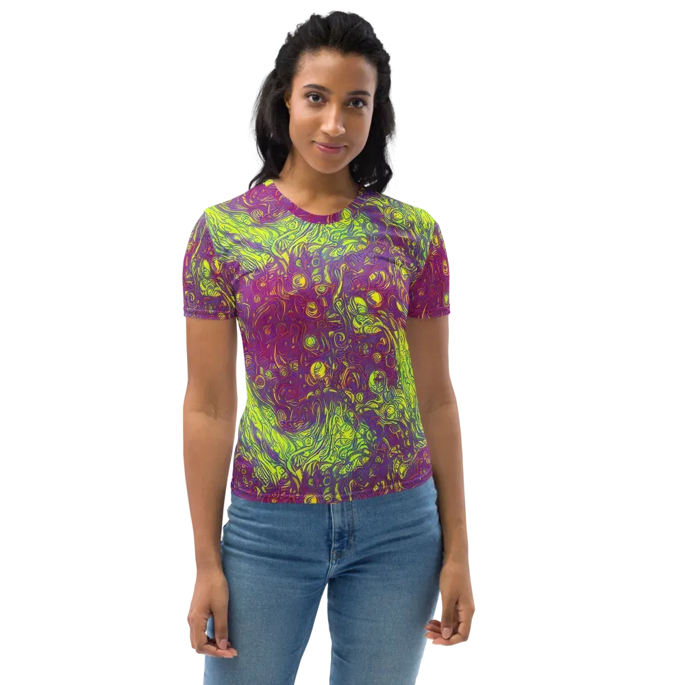 Neon Eruption on Women's Crew Neck T-Shirt — Front