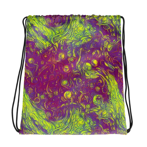 Neon Eruption on a Drawstring Bag