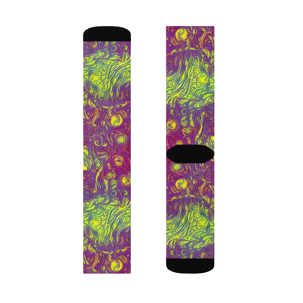 Neon Eruption on Socks — Right Sock