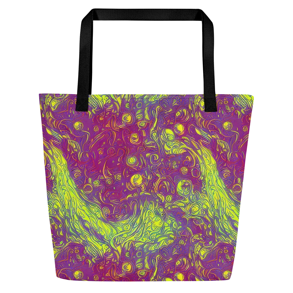 Neon Eruption on Large Tote Bag W/ Pocket — Front