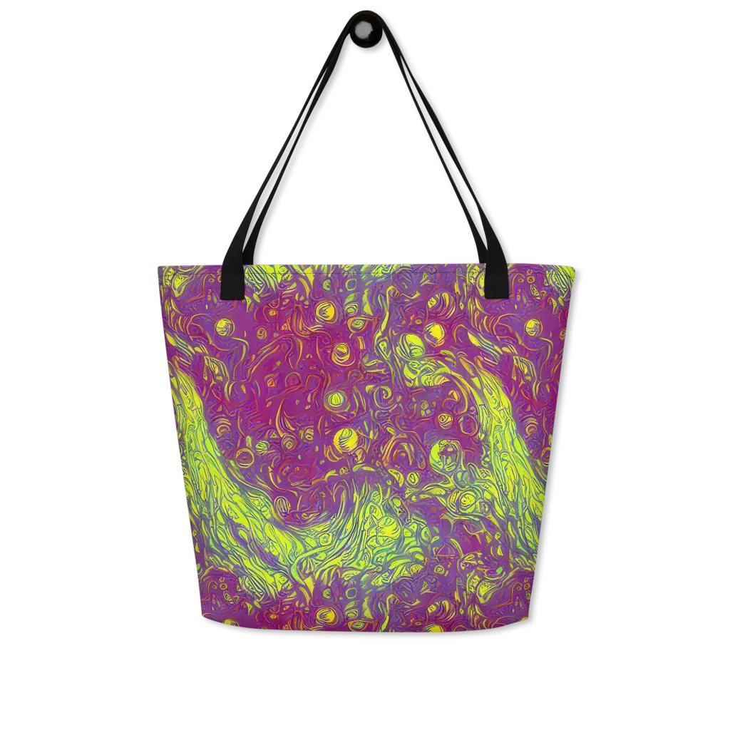 Neon Eruption on Large Tote Bag W/ Pocket — Front