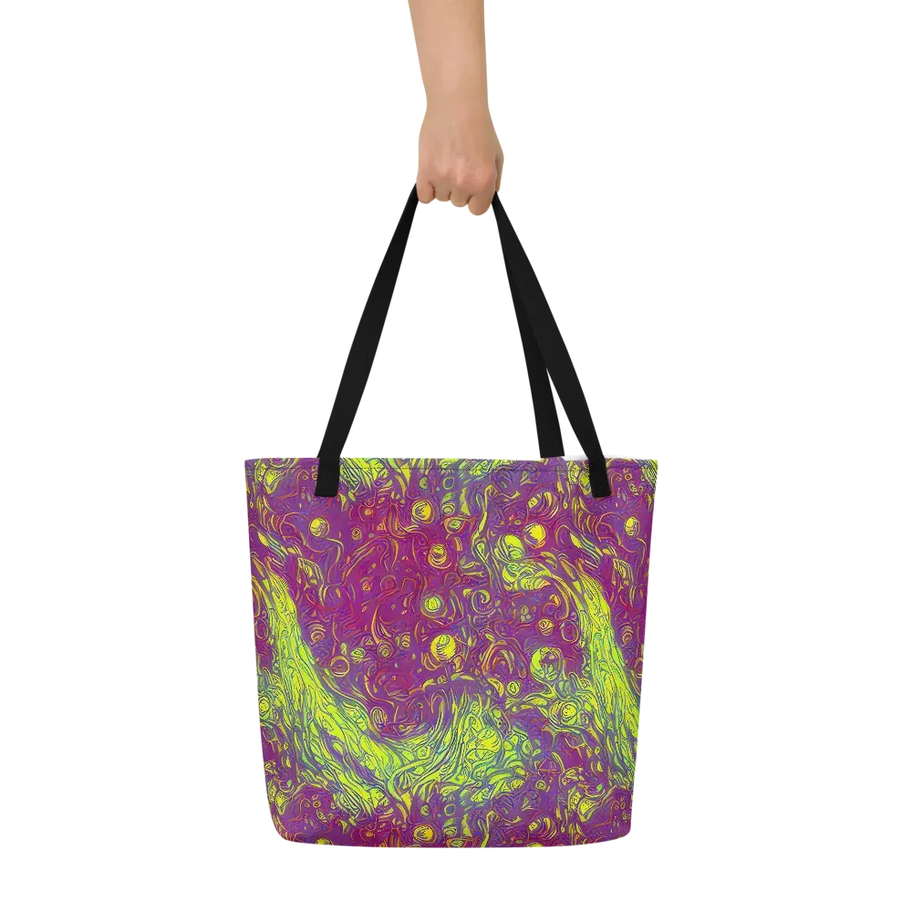 Neon Eruption on Large Tote Bag W/ Pocket — Front
