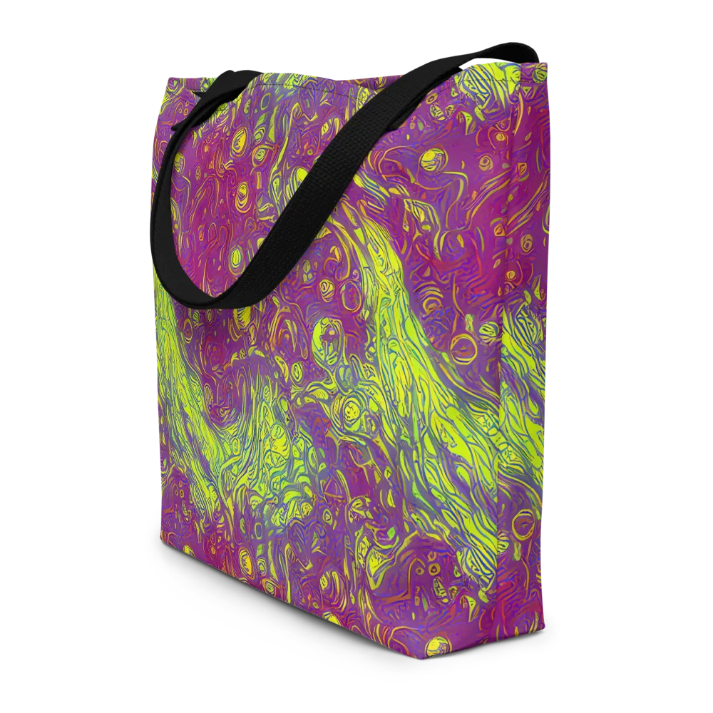 Neon Eruption on Large Tote Bag W/ Pocket — Front