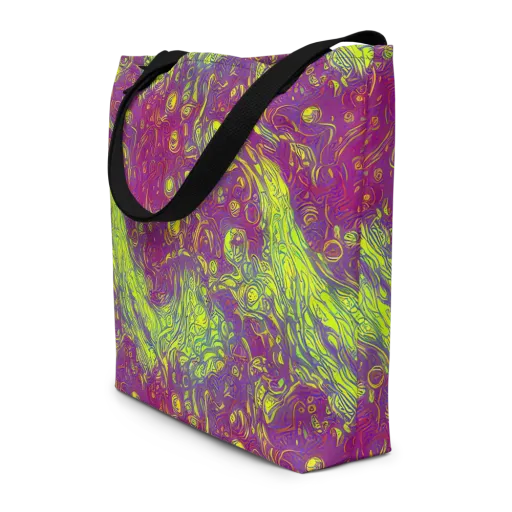Neon Eruption on a Large Tote Bag W/ Pocket