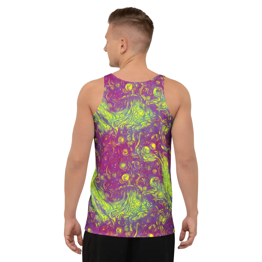 Neon Eruption on Men's Tank Top — Back