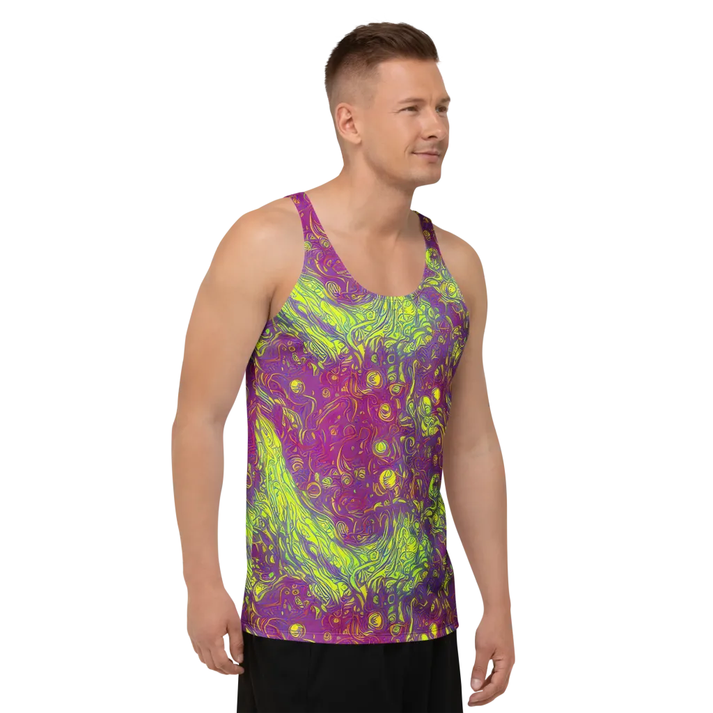 Neon Eruption on Men's Tank Top — Right Front