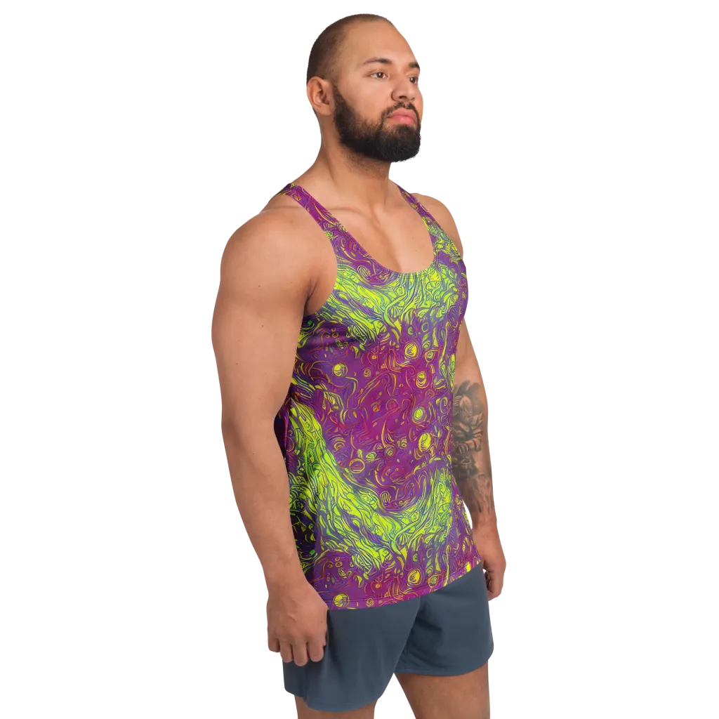 Neon Eruption on Men's Tank Top — Right Front