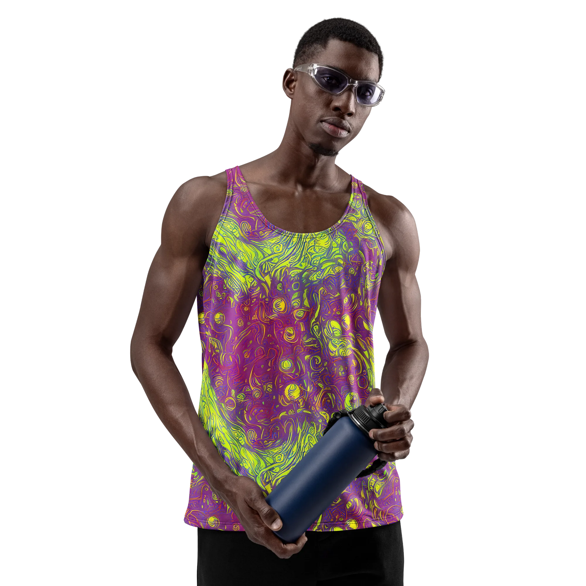 Neon Eruption on Men's Tank Top — Front