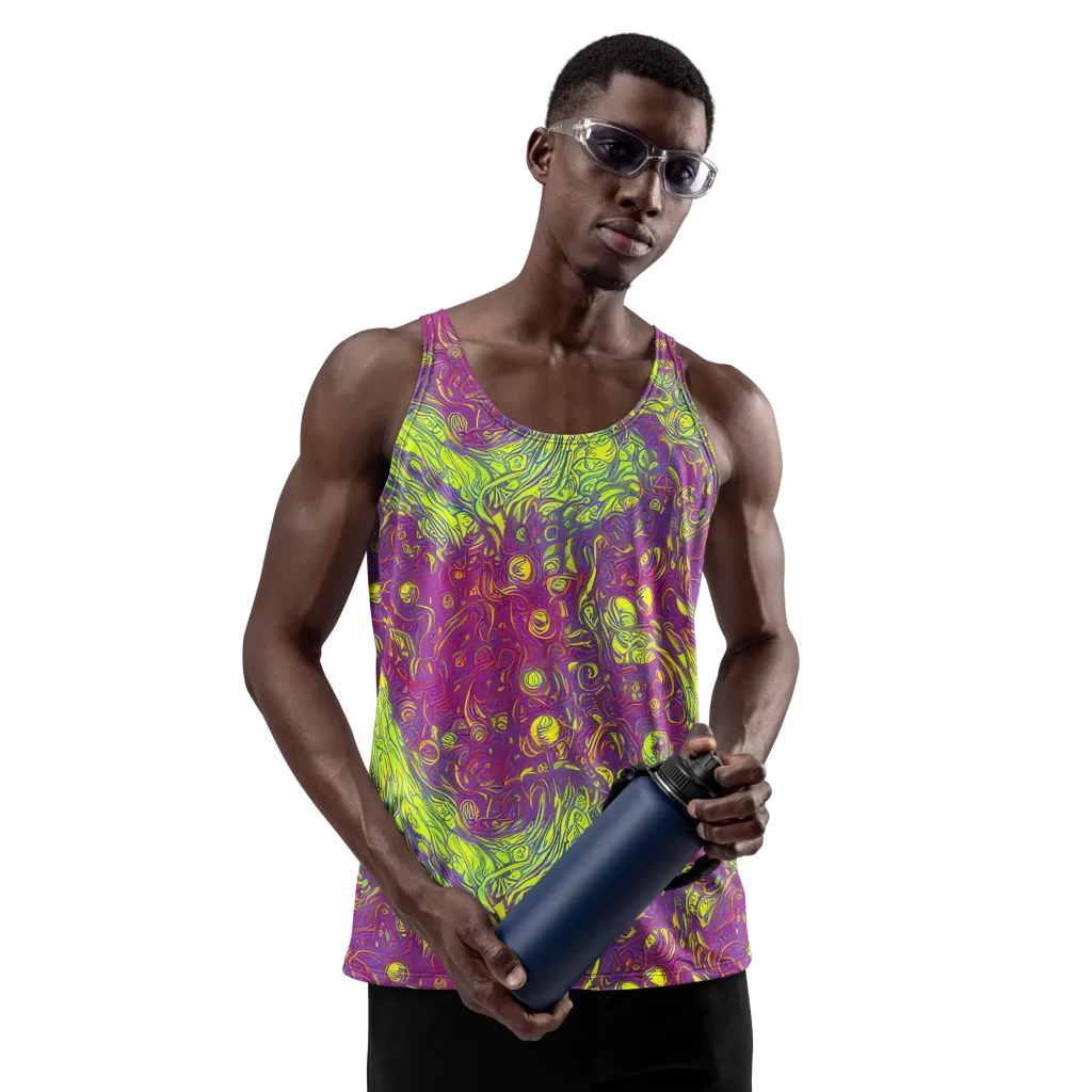 Neon Eruption on Men's Tank Top — Front