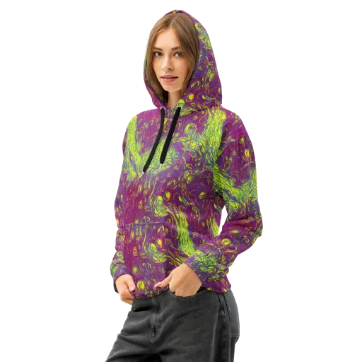 Neon Eruption on a Cotton Hoodie