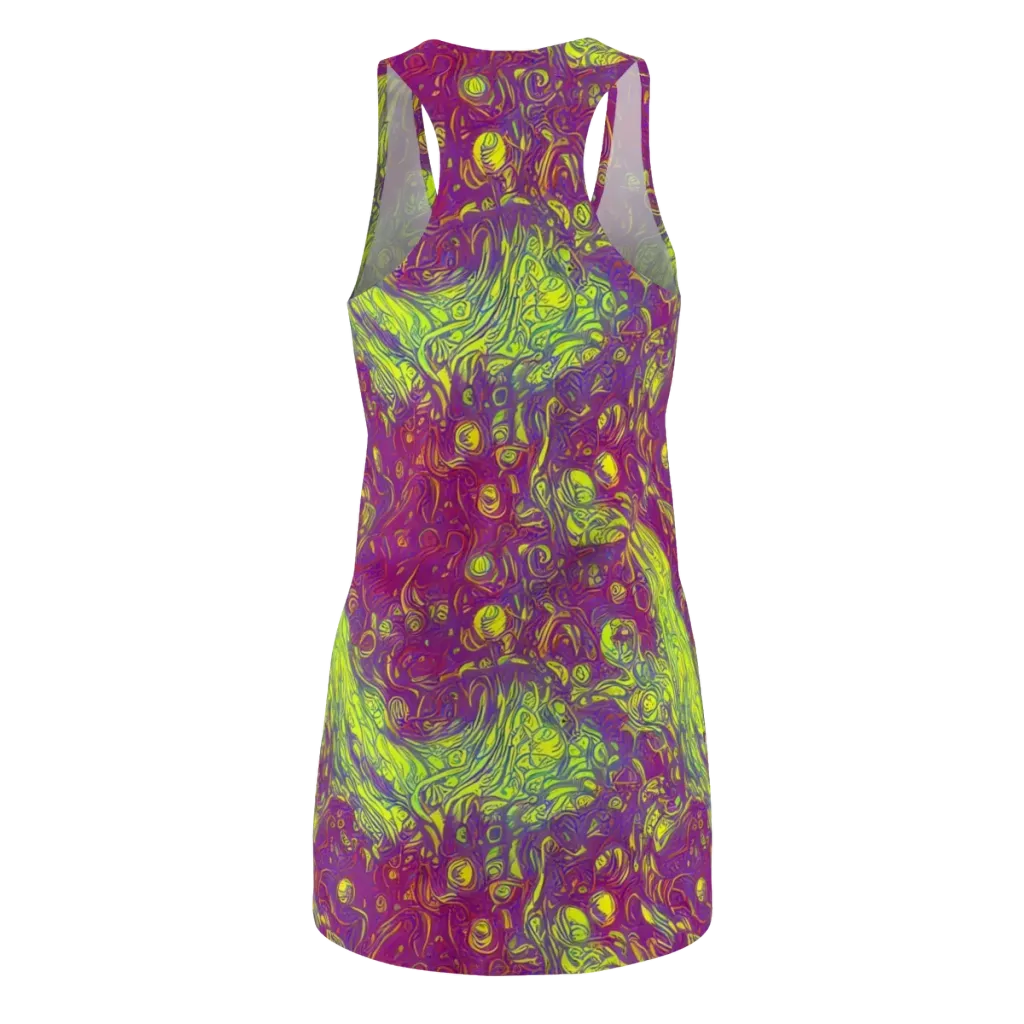 Neon Eruption on Racerback Dress — Back