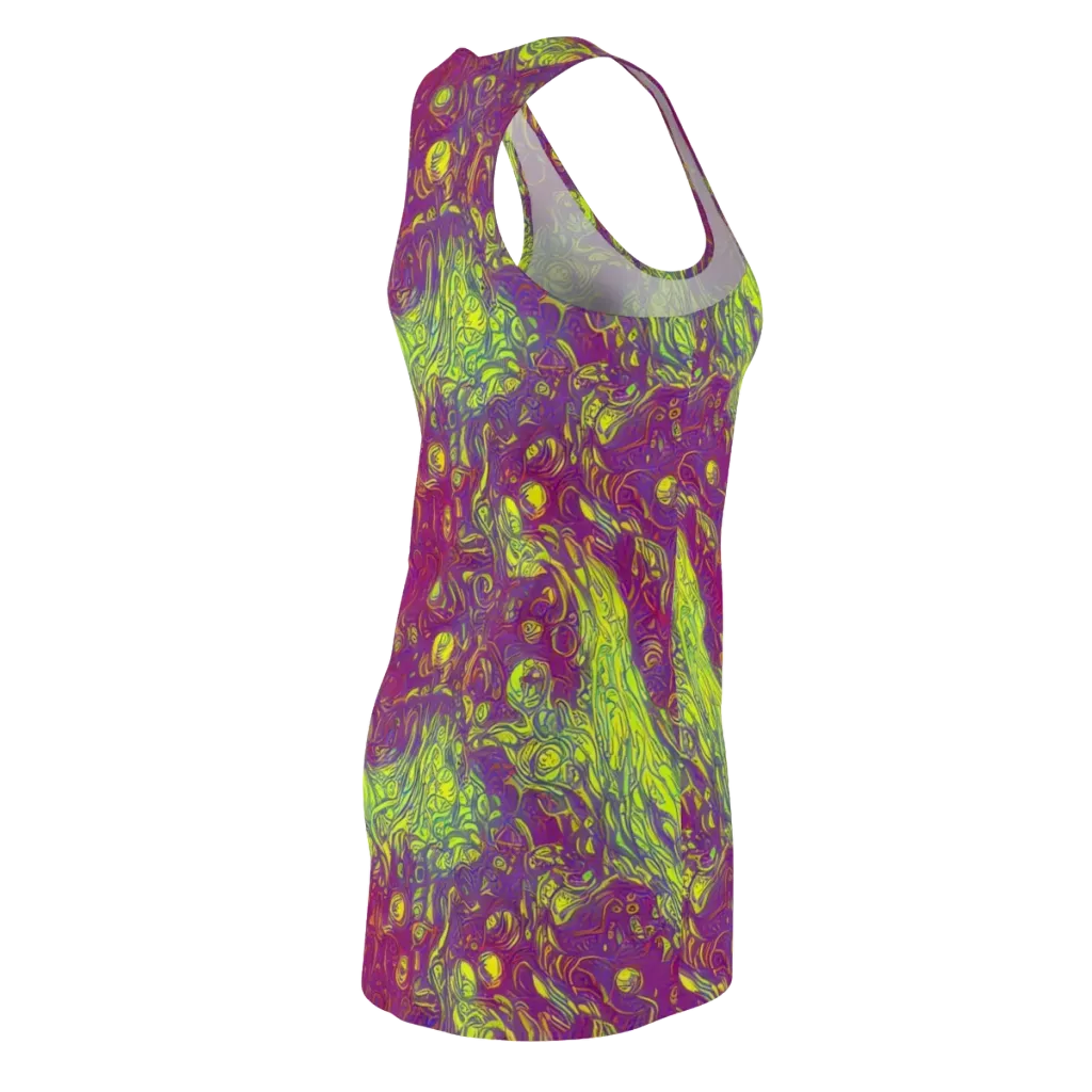 Neon Eruption on Racerback Dress — Back Side