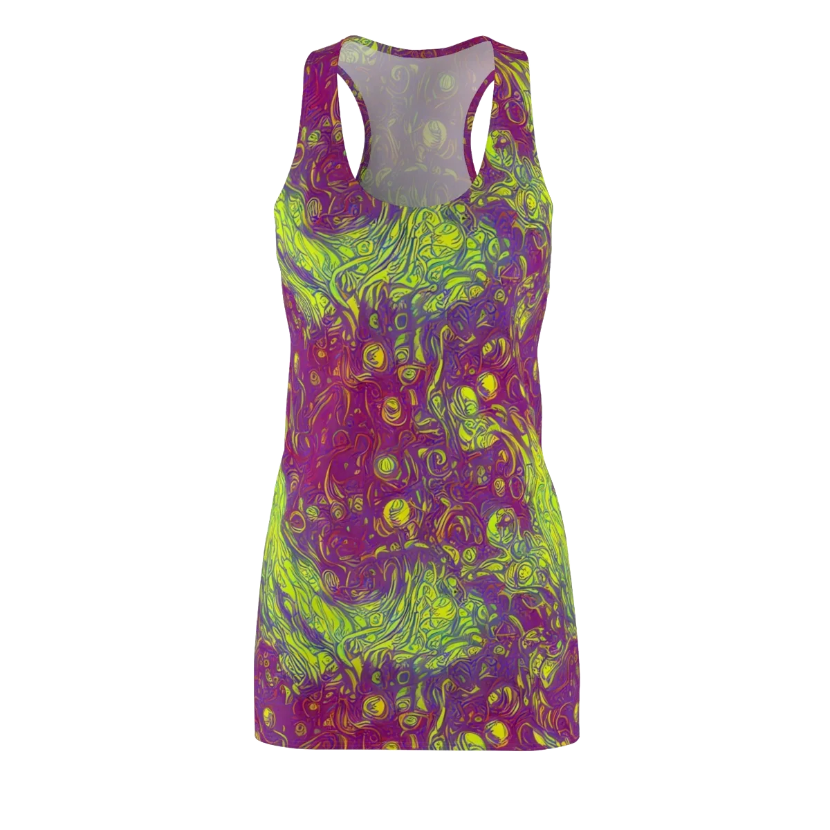 Neon Eruption on Racerback Dress — Front