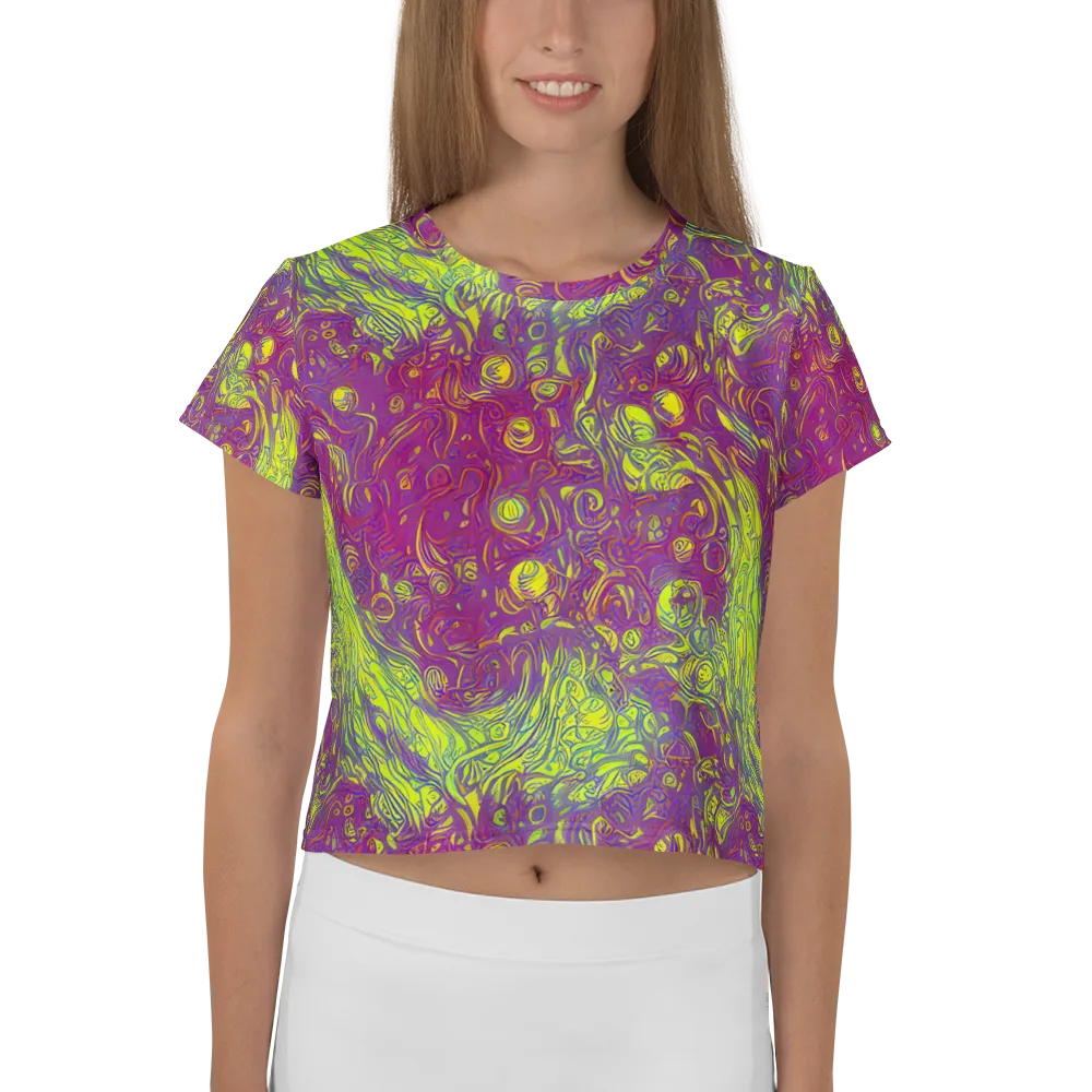 Neon Eruption on Crop Tee — Front