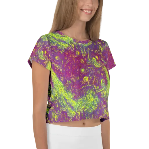 Neon Eruption on a Crop Tee
