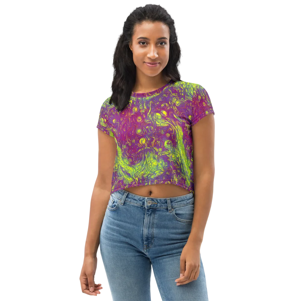 Neon Eruption on Crop Tee — Front