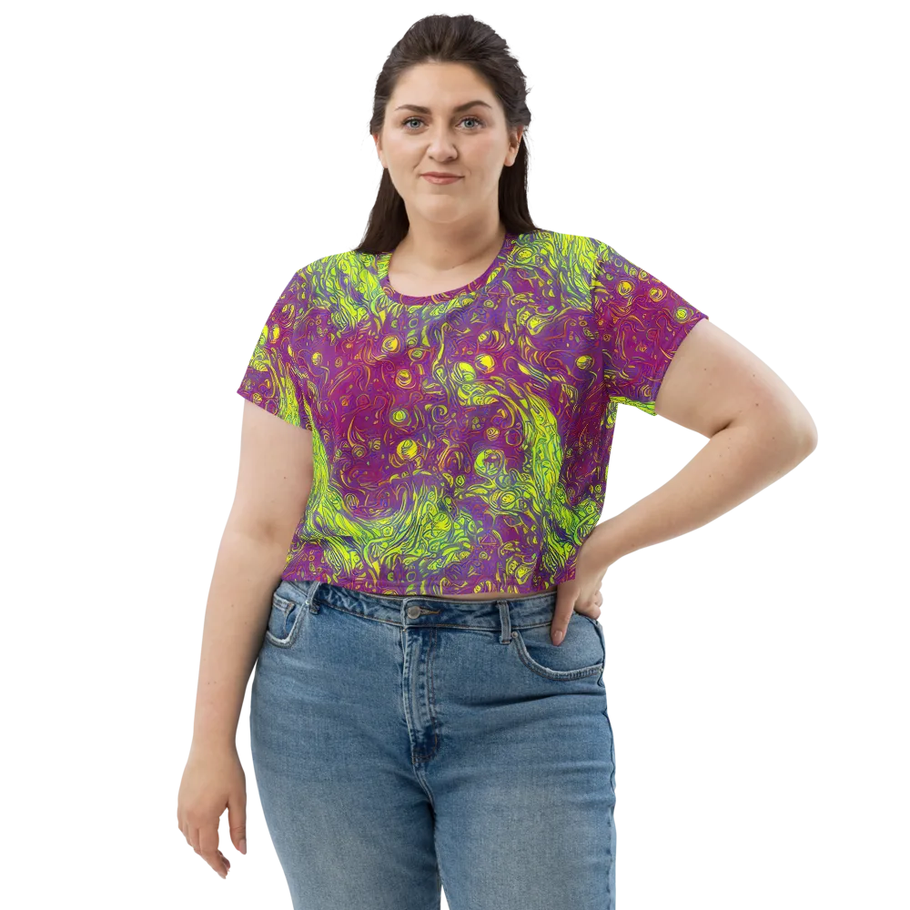 Neon Eruption on Crop Tee — Front
