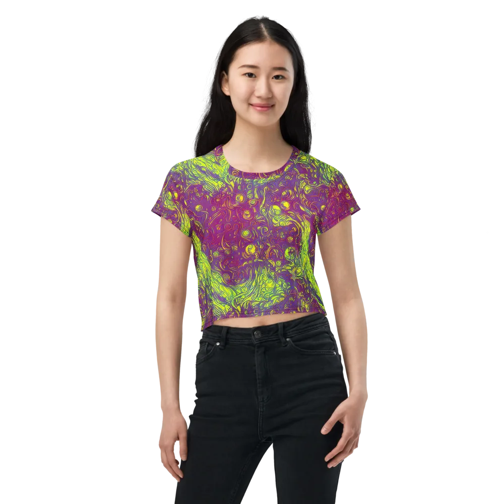 Neon Eruption on Crop Tee — Front