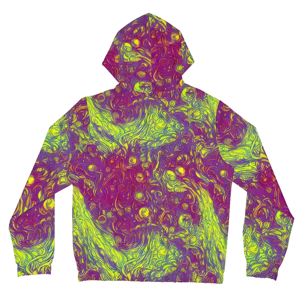Neon Eruption on Women's Full-Zip Hoodie — Back