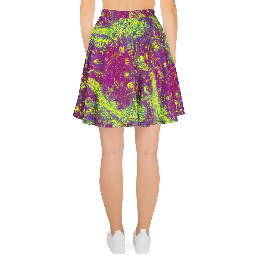 Neon Eruption on Skater Skirt — Back
